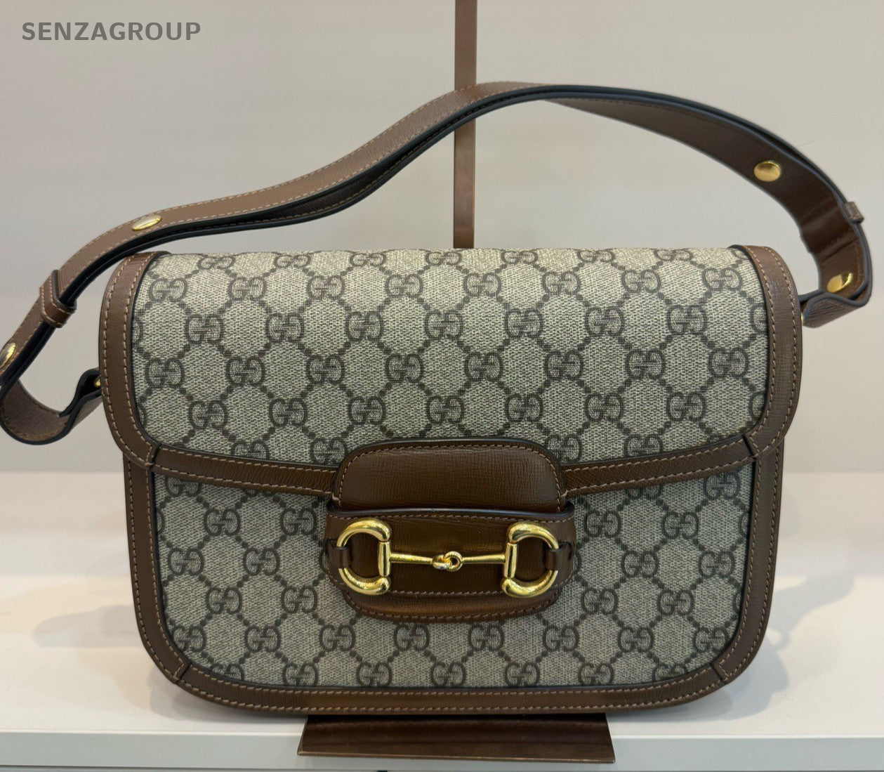 Gucci 1955 Ophidia MM Shoulder Bag Crossbody Brown Gold Women Classic