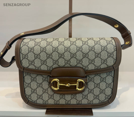 Gucci 1955 Ophidia MM Shoulder Bag Crossbody Brown Gold Women Classic