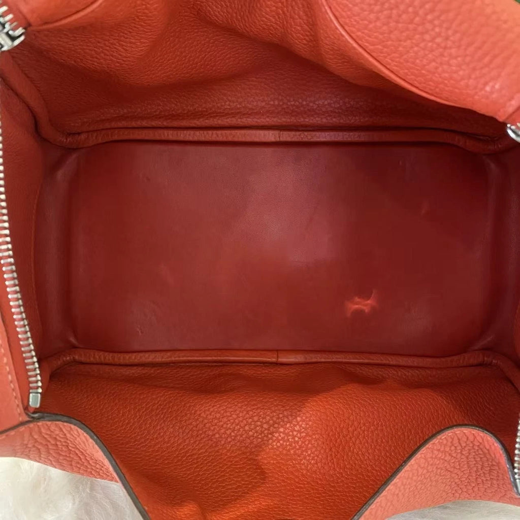 Hermès Lindy 26 Bag Red Silver Shoulder Handbag Classic Women