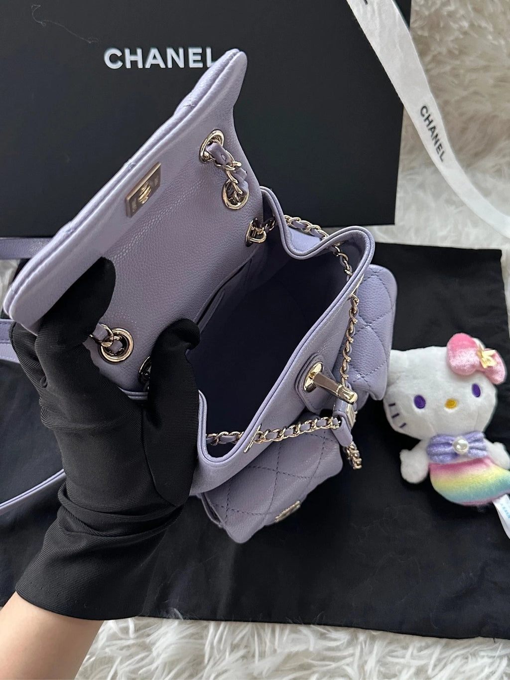 CHANEL Purple Leather Small Duma Backpack For Women