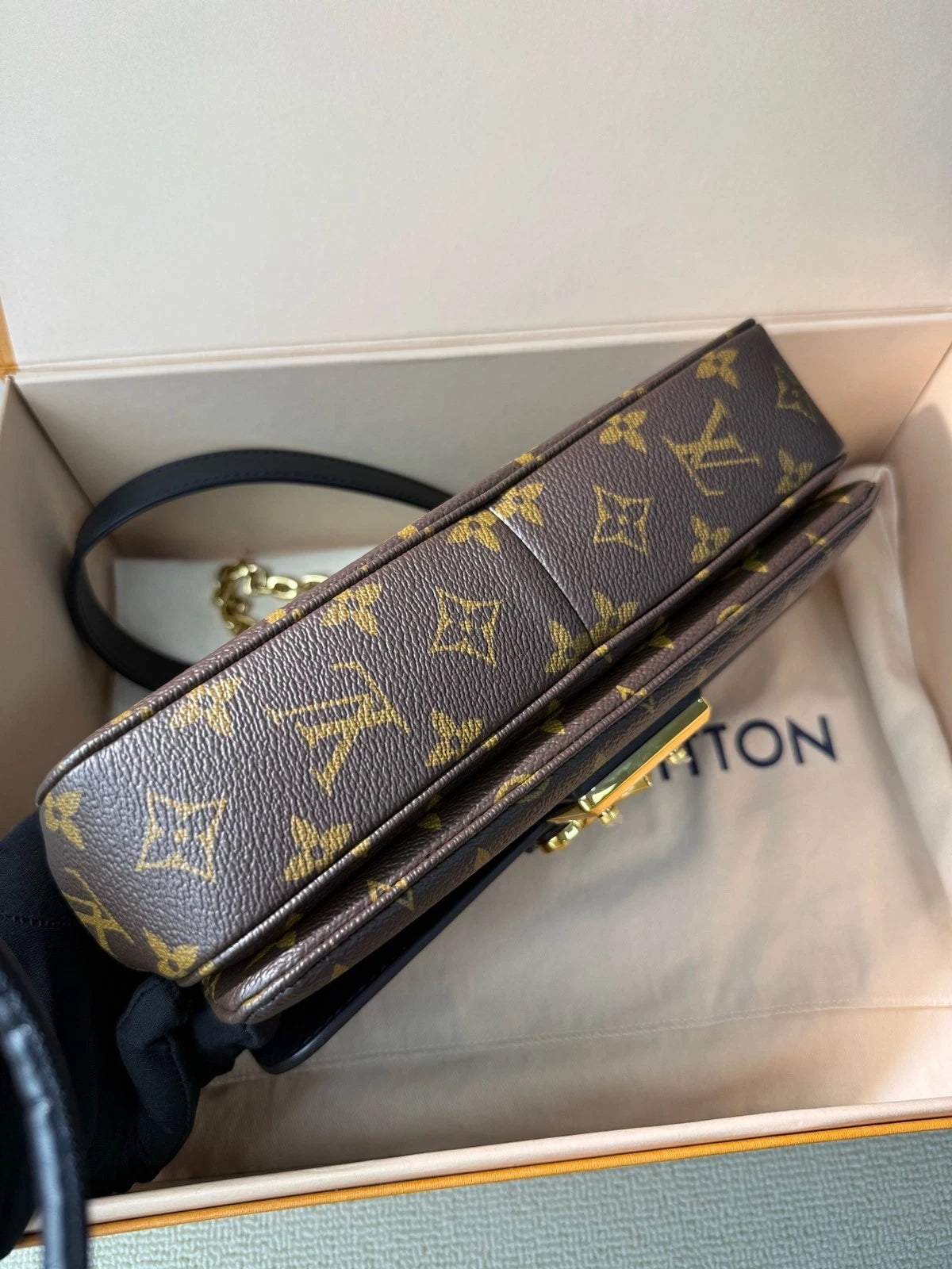 Louis Vuitton Black Leather Marceau Crossbody Bag For Women