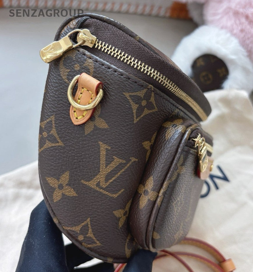 Louis Vuitton Bumbag Monogram Shoulder Bag Crossbody Brown Gold Women Classic
