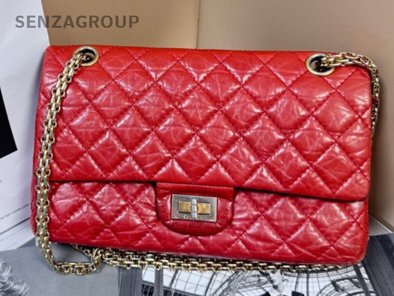 CHANEL 2.55 Calfskin PM Chain Shoulder bag Red Women Classic