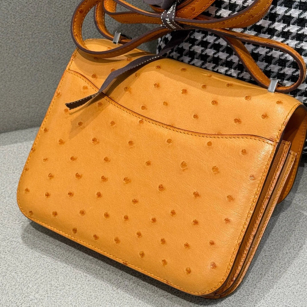 Hermes Constance19 Ostrich Beige Leather Crossbody For Women