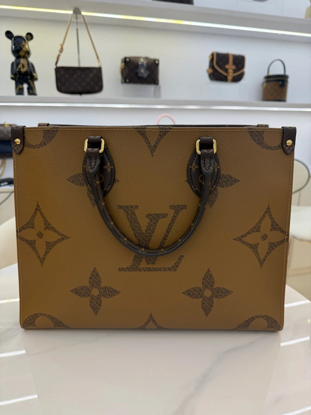 Louis Vuitton OnTheGo Canvas Tote Bag Excellent