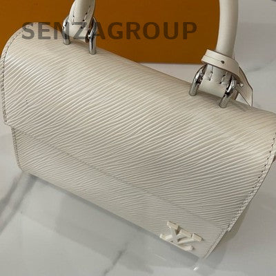 Louis Vuitton Cluny BB Epi Leather Mini White Silver Shoulder Bag