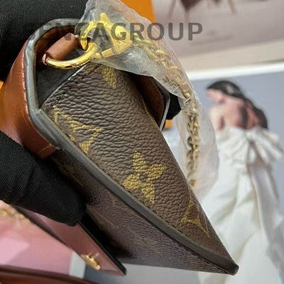 LV Monogram Lockme Ever Shoulder Bag Brown Gold Hardware Women's Fashion