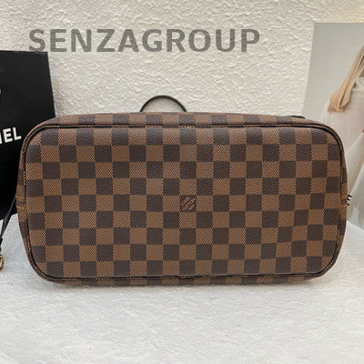 Louis Vuitton Neverfull MM Damier Ebene Tote Shoulder Bag Brown Women
