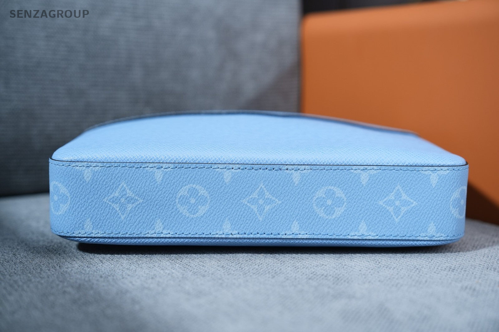 Louis Vuitton Monogram Zipper Detachable Strap Shoulder Bag Blue Black Women