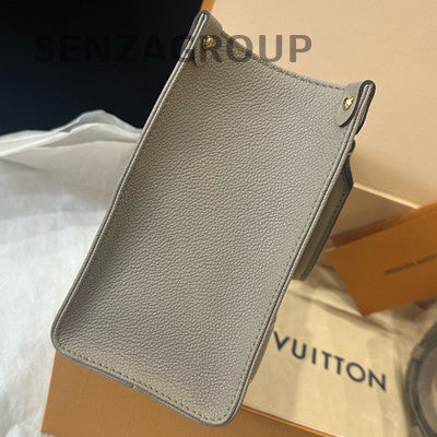Louis Vuitton Monogram Onthego GM Tote Bag Grey Gold Women's Fashion