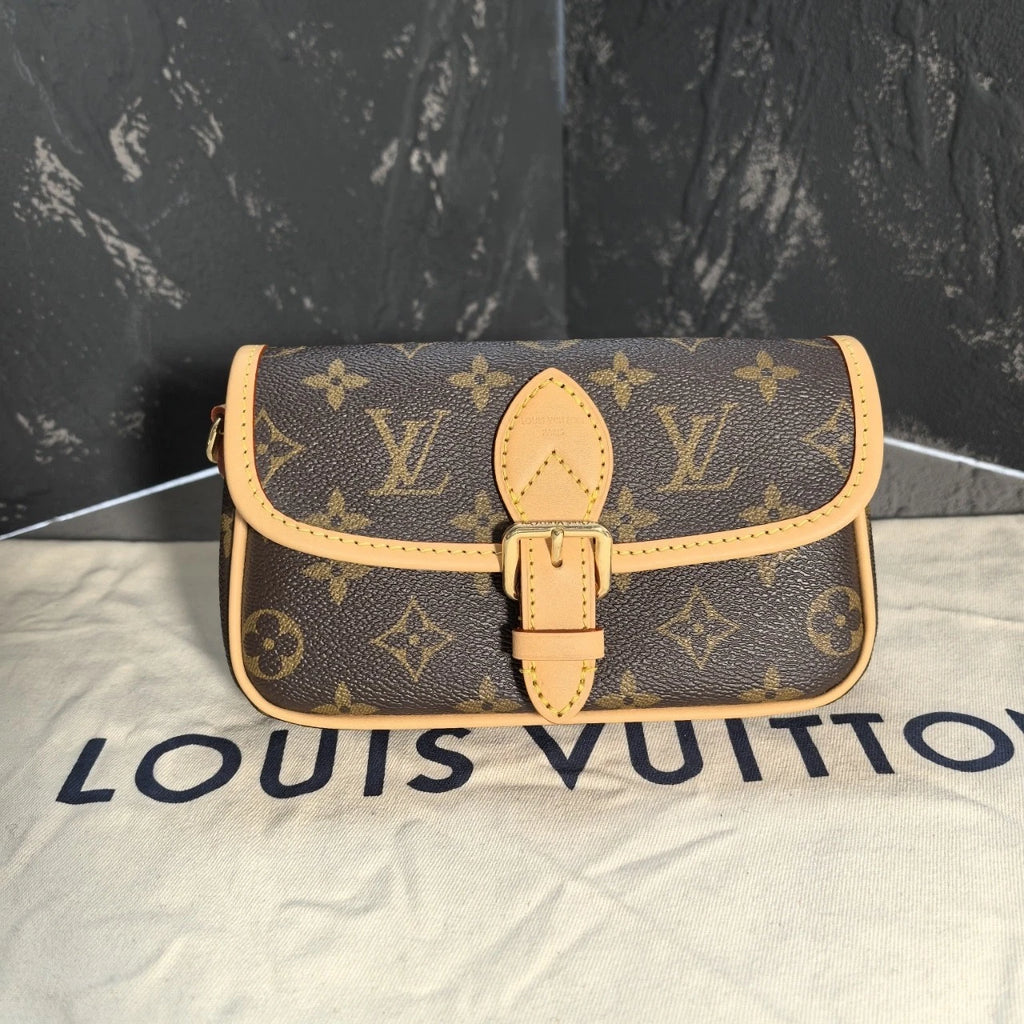 Louis Vuitton Nano Baguette Canvas Shoulder Bag For Women