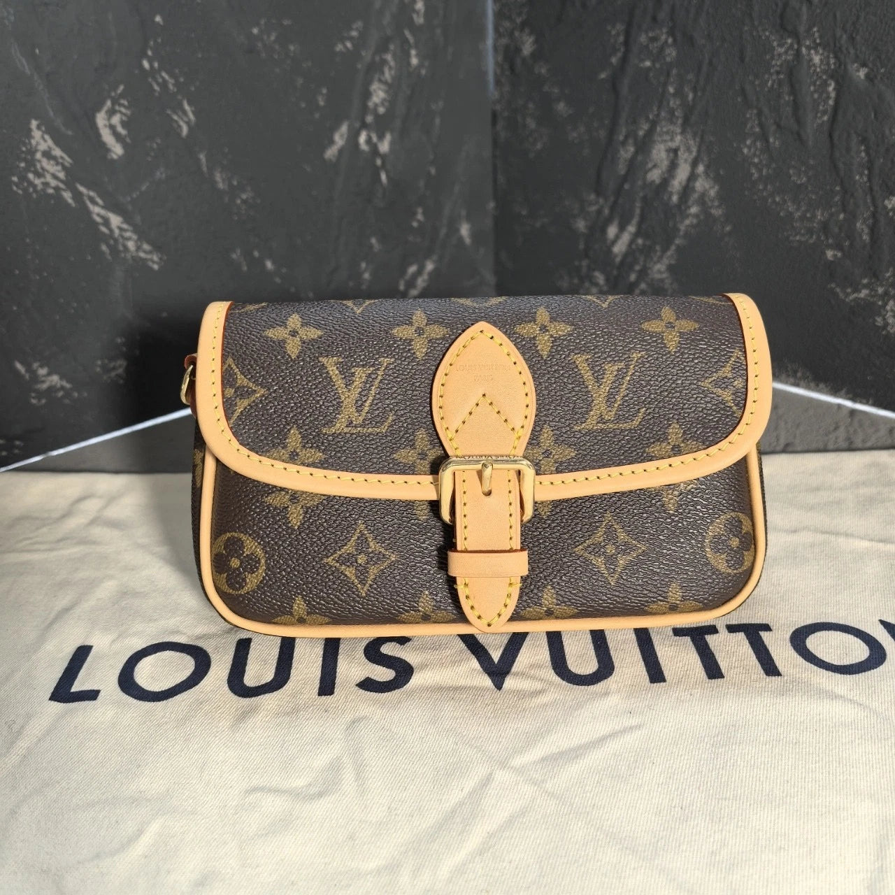 Louis Vuitton Nano Baguette Canvas Shoulder Bag For Women