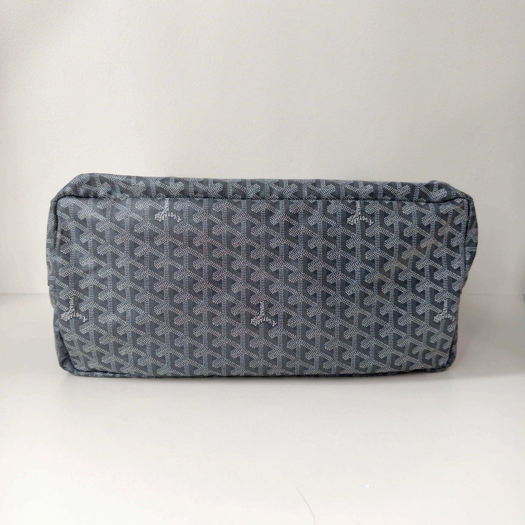 Goyard Saint Louis GM Top Handle Shoulder Bag Black Silver Women Classic