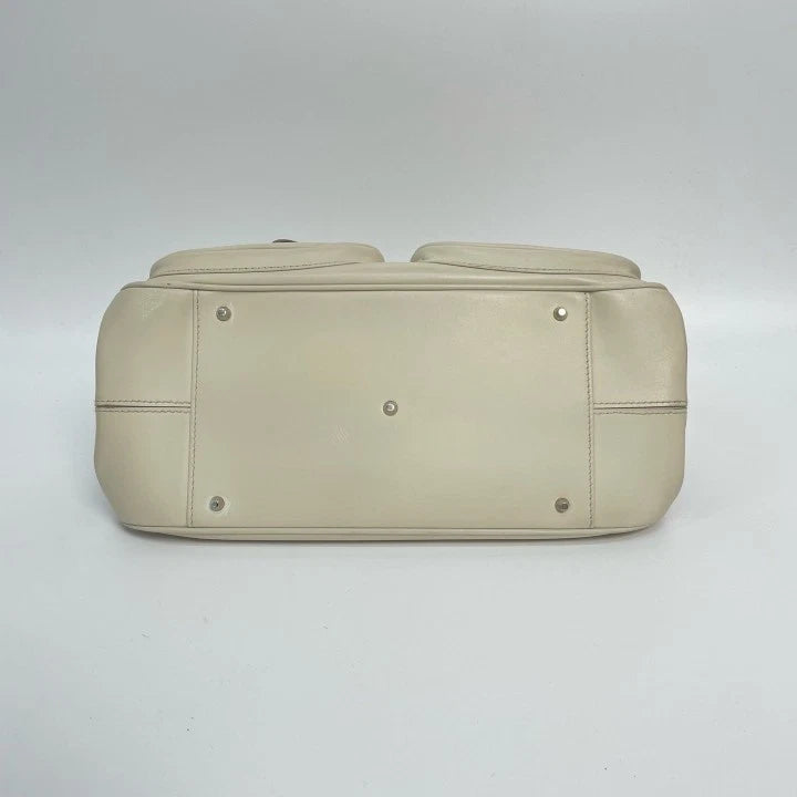 Authentic Dior 2005 Runway Detective White Leather Handbag For Women