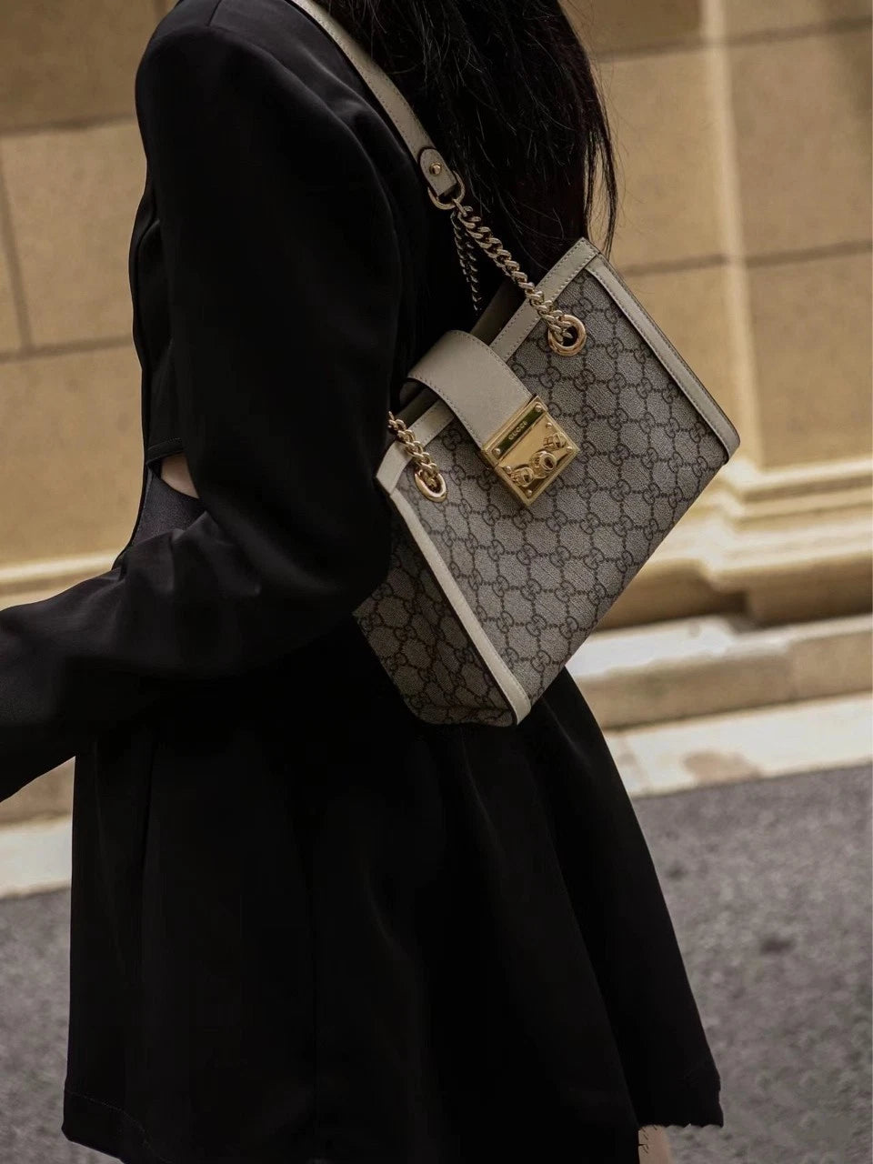 Gucci Canvas Classic White Small Shoulder Bag For Women