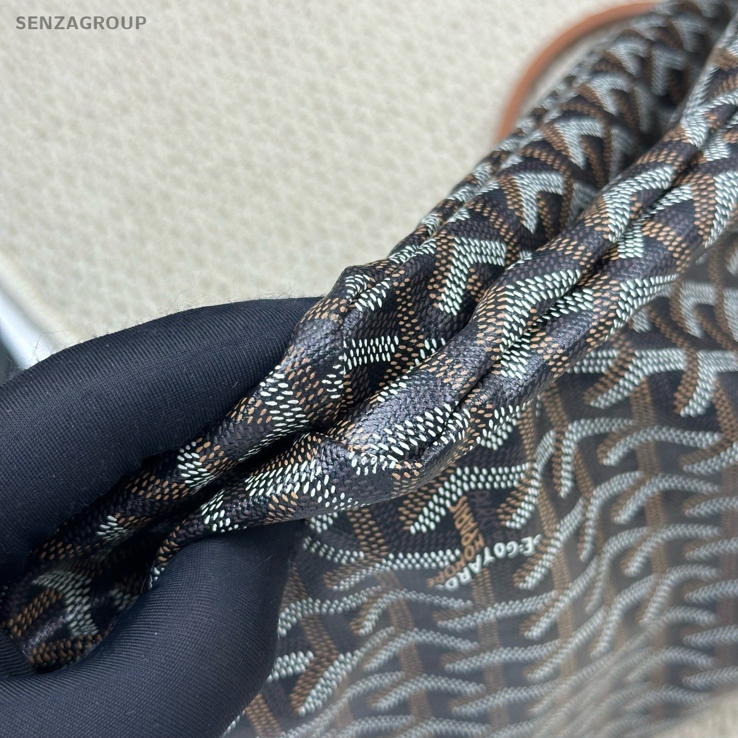 Goyard GM Canvas Monogram Tote Shoulder Bag With Pouch Women Black.