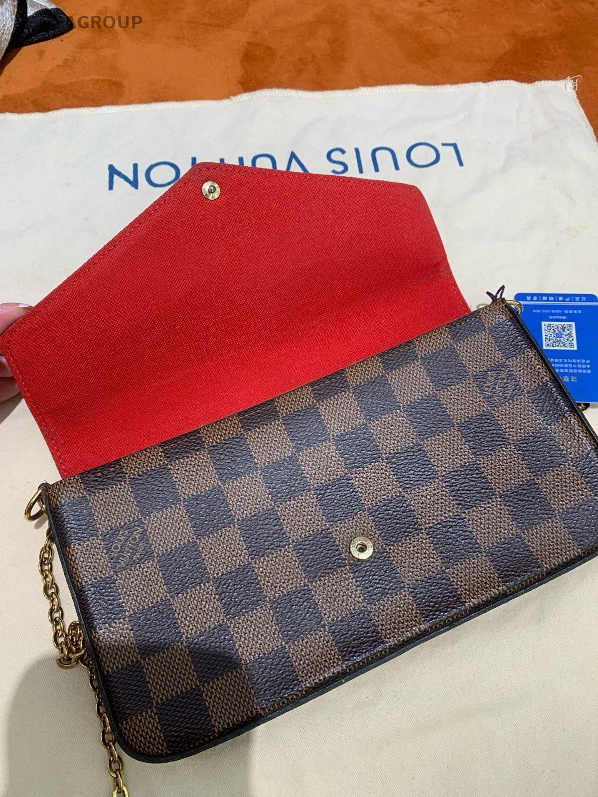 Louis Vuitton Trio Messenger Damier Ebene Shoulder Crossbody Bag Brown Women