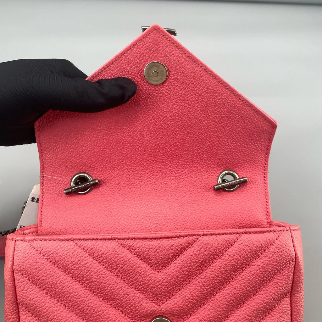 YSL Pink Leather Mini College Crossbody For Women