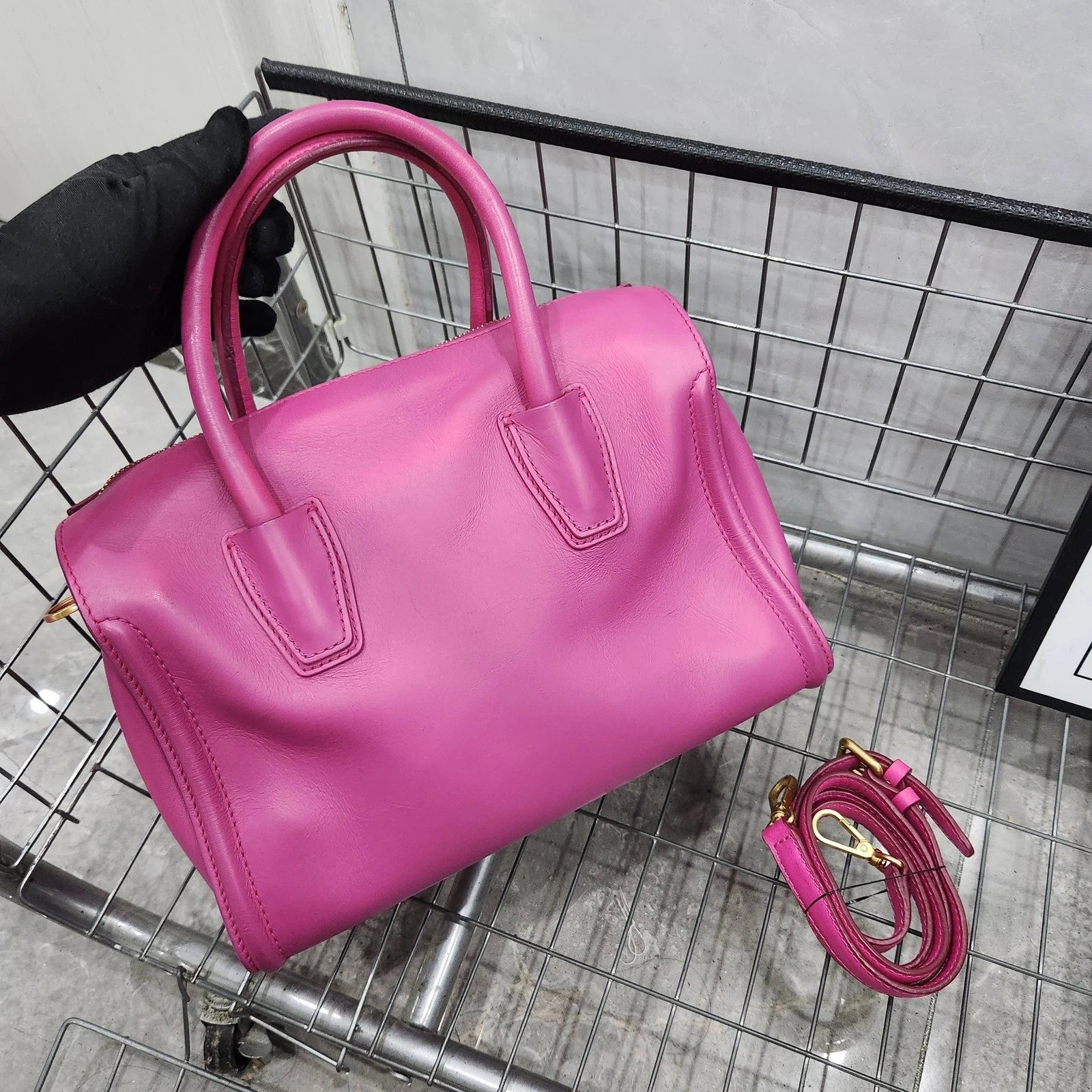 MCM Pink Boston Pillow Handbag Shoulder Crossbody For Women