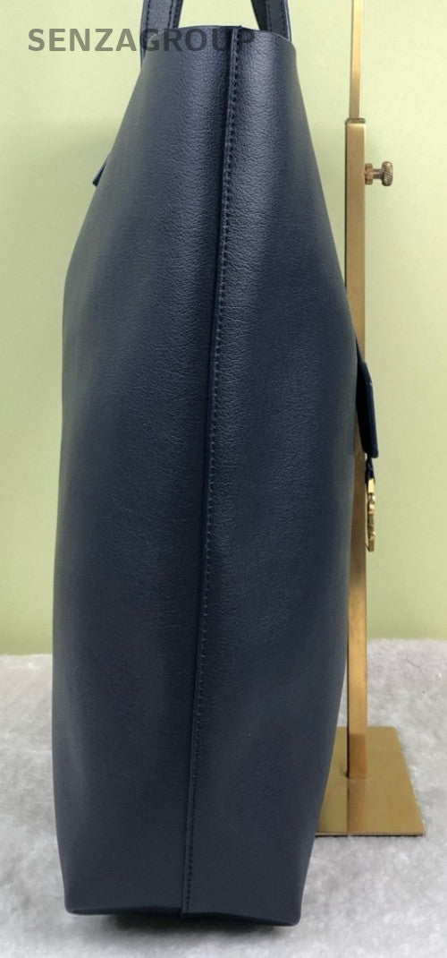 Saint Laurent Tote Shoulder Bag Blue Gold Used Women Classic Designer