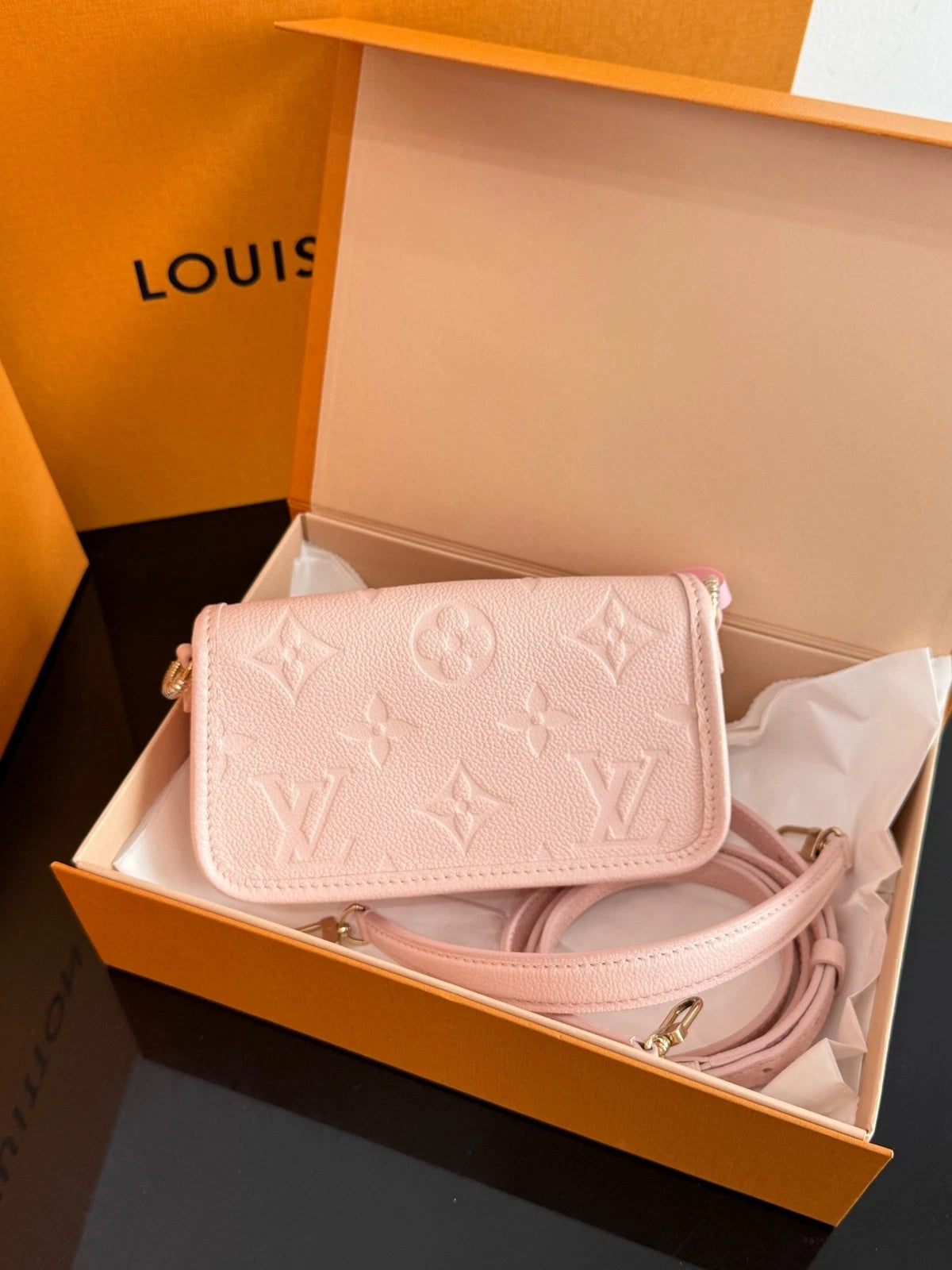 Louis Vuitton Nano Baguette Pink Leather Shoulder Bag For Women