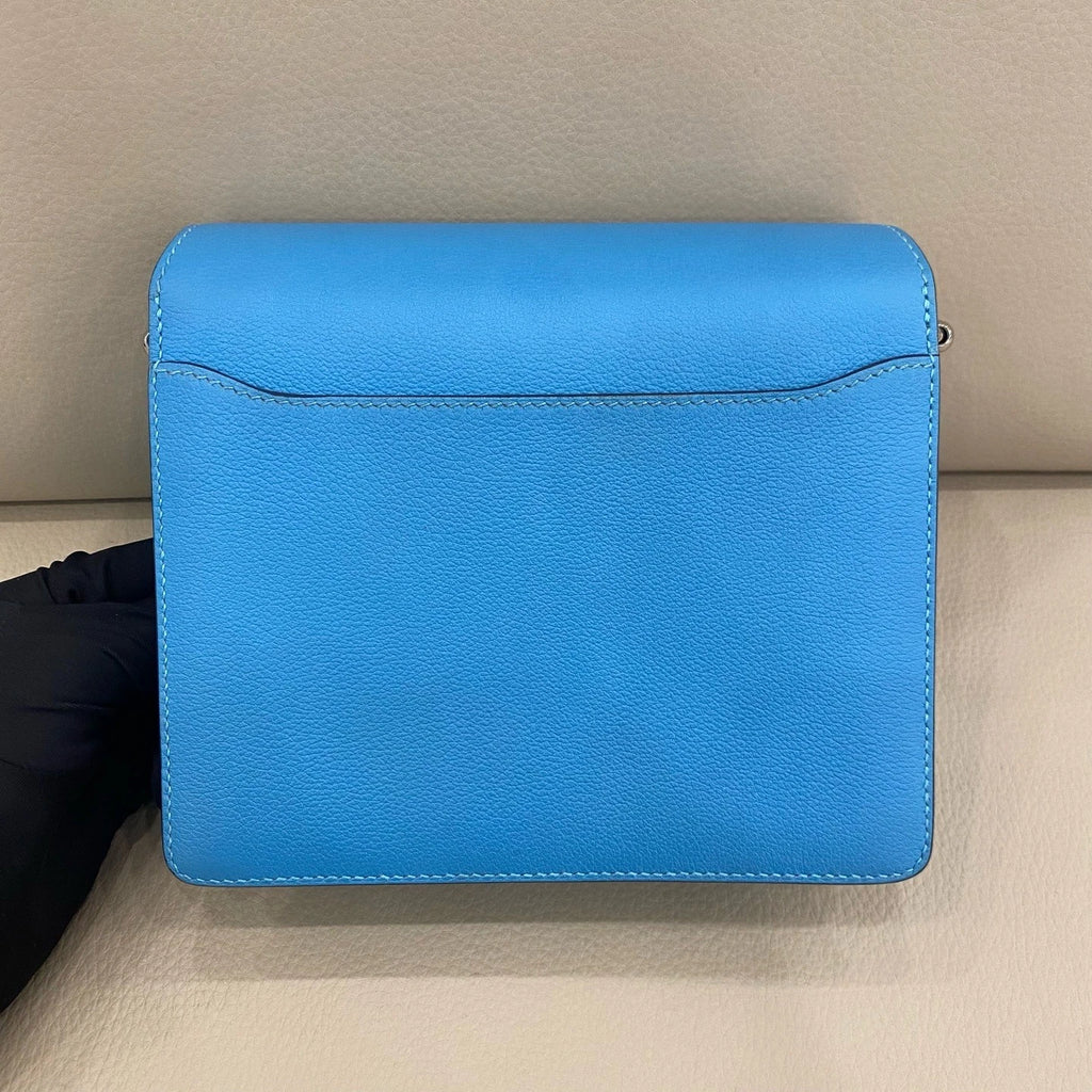 Hermes Roulis19 Women Blue Leather Shoulder Crossbody Bag