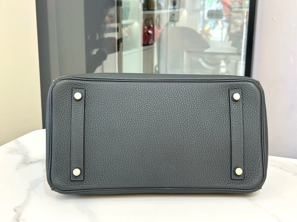 Hermes Birkin30 Gray Leather Handbag For Women