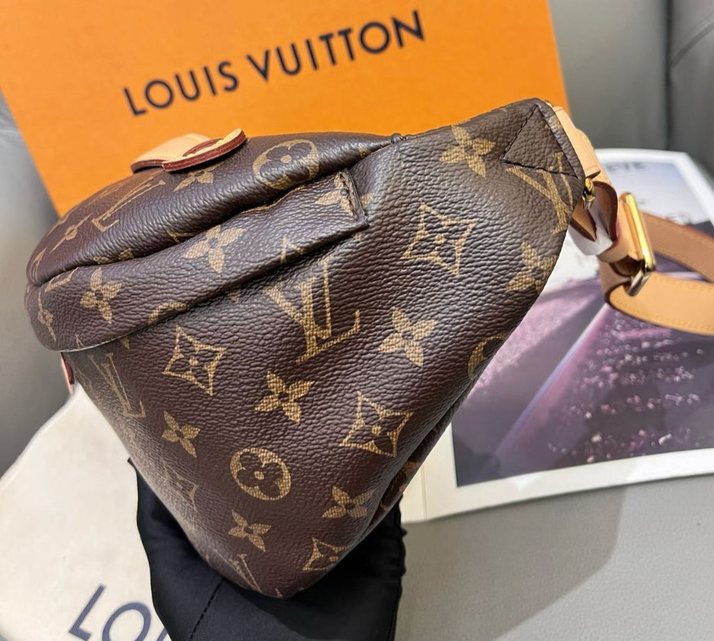 Louis Vuitton Bumbag Monogram Shoulder Bag Crossbody Brown Gold Unisex Adults