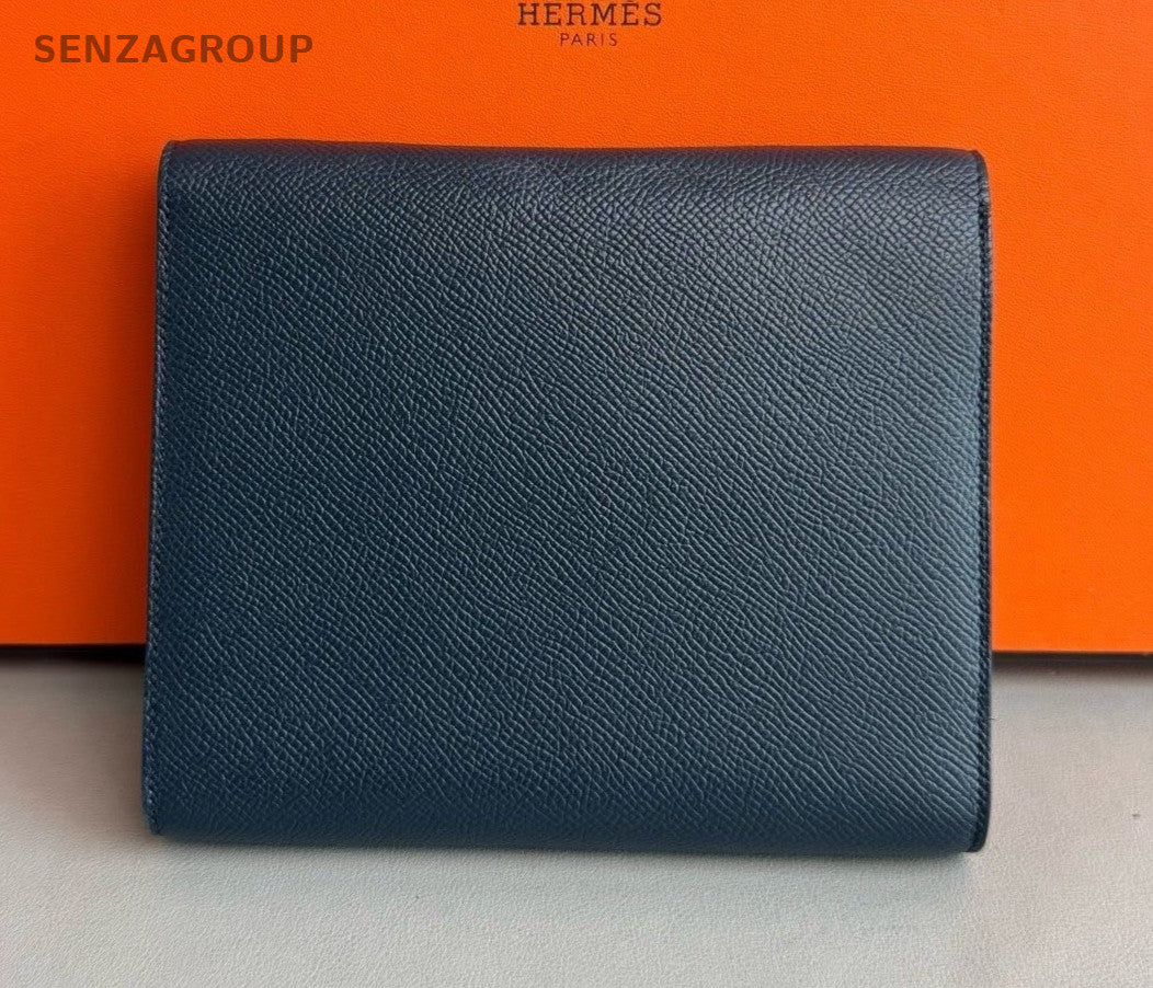 Hermès Clic 16 Epsom Leather Shoulder Crossbody Bag Women Blue Almost Brand new