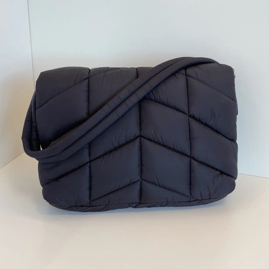Saint Laurent Puffer Econyl Nylon So Black Shoulder Bag Black Unisex Classic