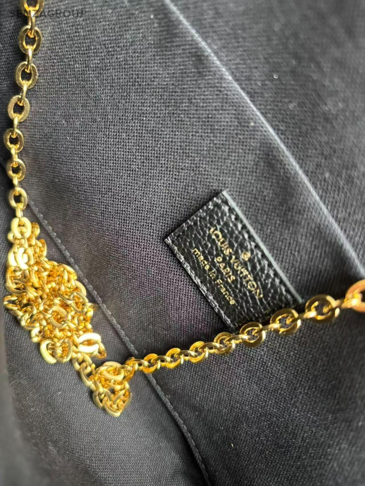 SJ0001 Louis Vuitton Felicie black leather monogram
