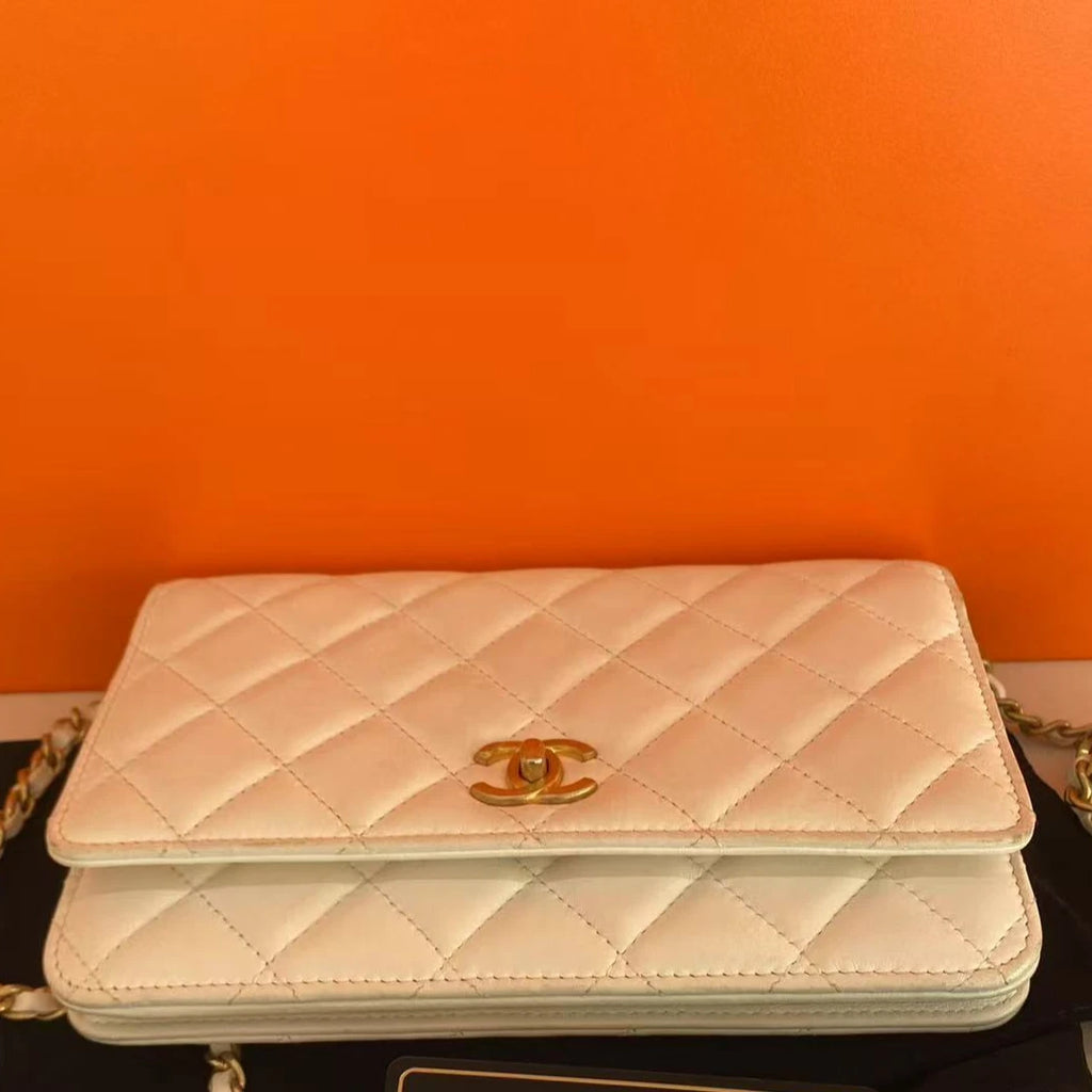 CHANEL Women Gold Ball WOC Calfskin Crossbody Bag