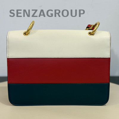 Gucci Margaret Bee Messenger Crossbody Bag White Red Women's