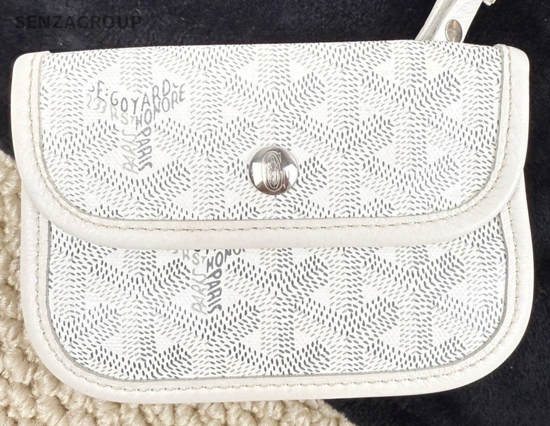 Goyard ANJOU Mini Tote Canvas Monogram Top Handle Shoulder Bag With Pouch White.