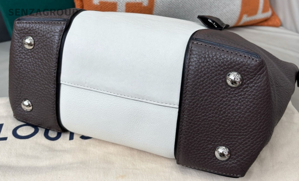 Louis Vuitton Lockit Top Handle Bag Gray Silver Used Women Classic Designer