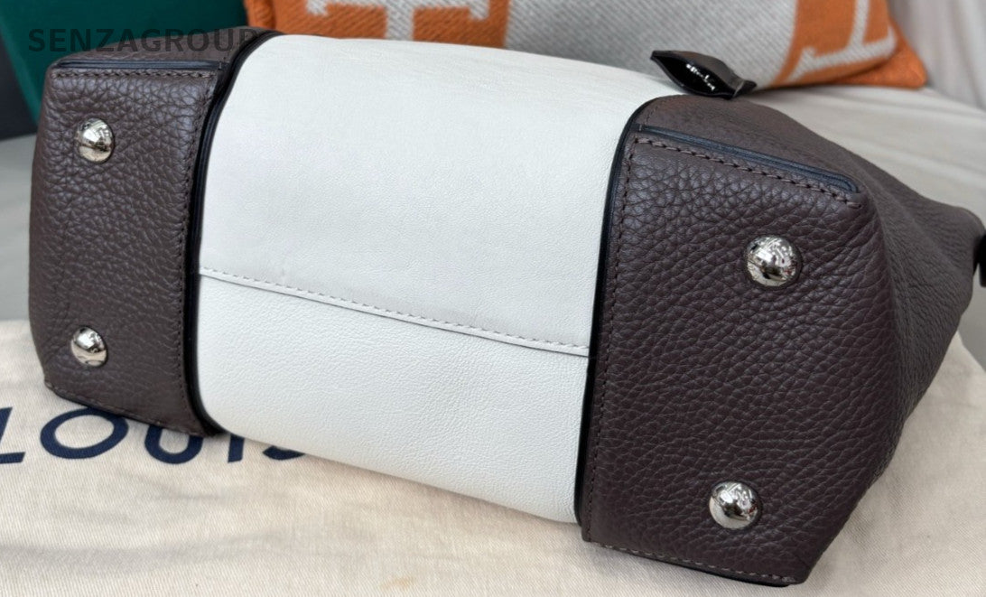 Louis Vuitton Lockit Top Handle Bag Gray Silver Used Women Classic Designer