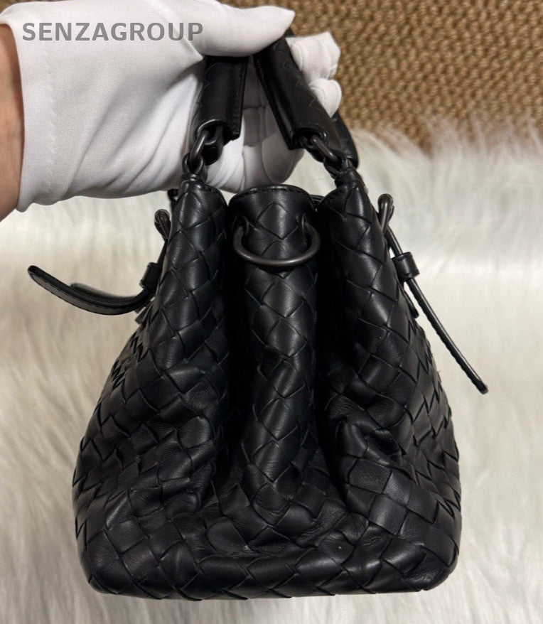 Bottega Veneta Roma Mini Top Handle Bag Crossbody Black Women Classic