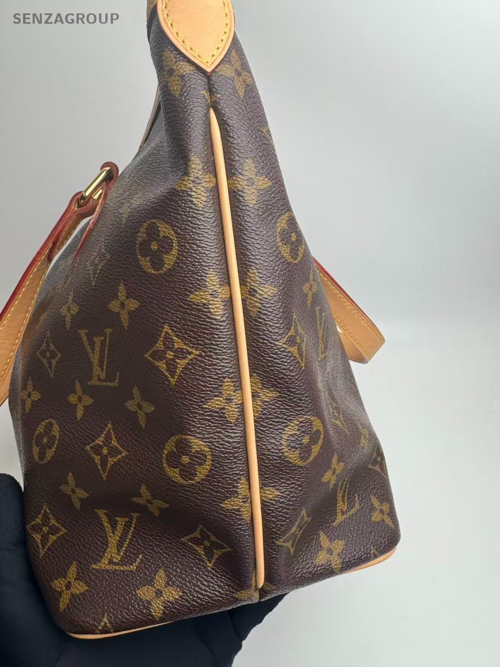 Louis Vuitton Palermo Monogram 2way Shoulder Handbag Brown Women Vintage