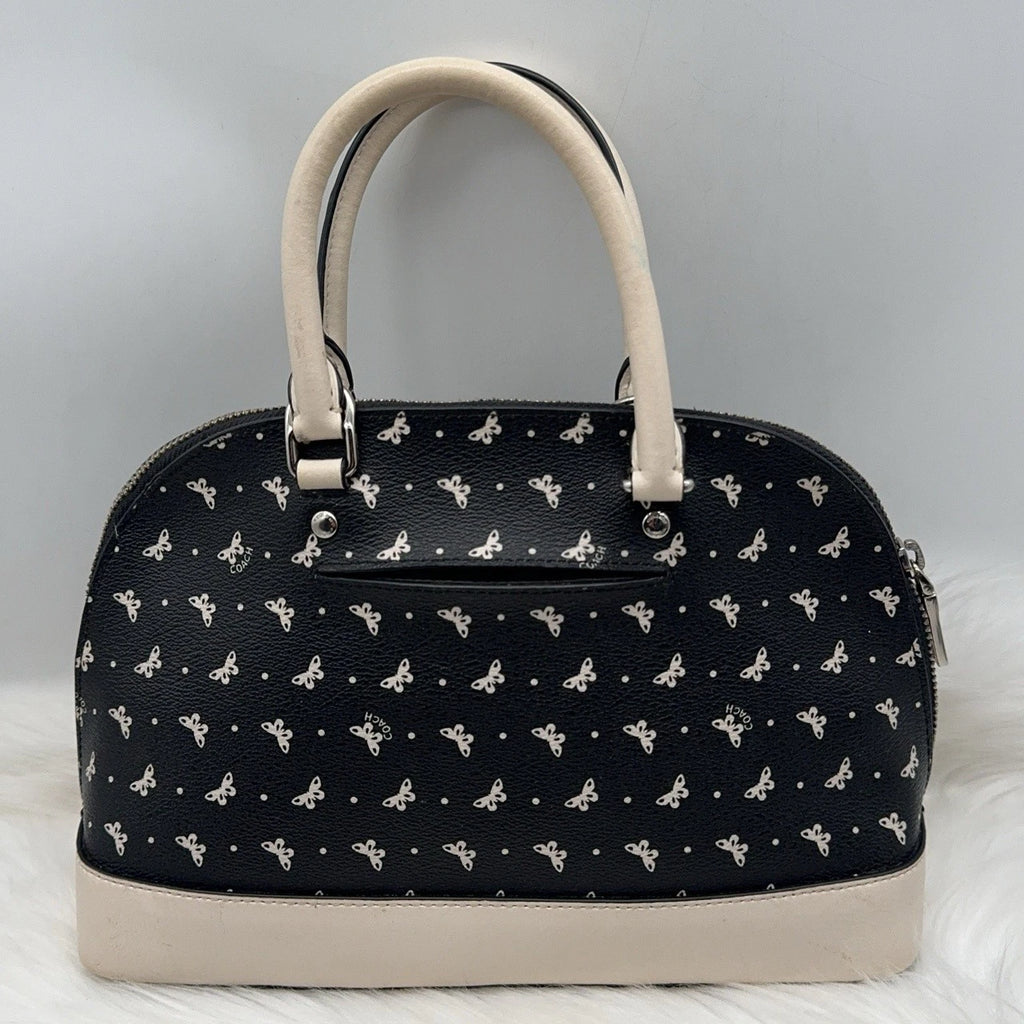 Coach Black Butterfly Print Sierra Shell Shoulder Crossbody Handbag For Women