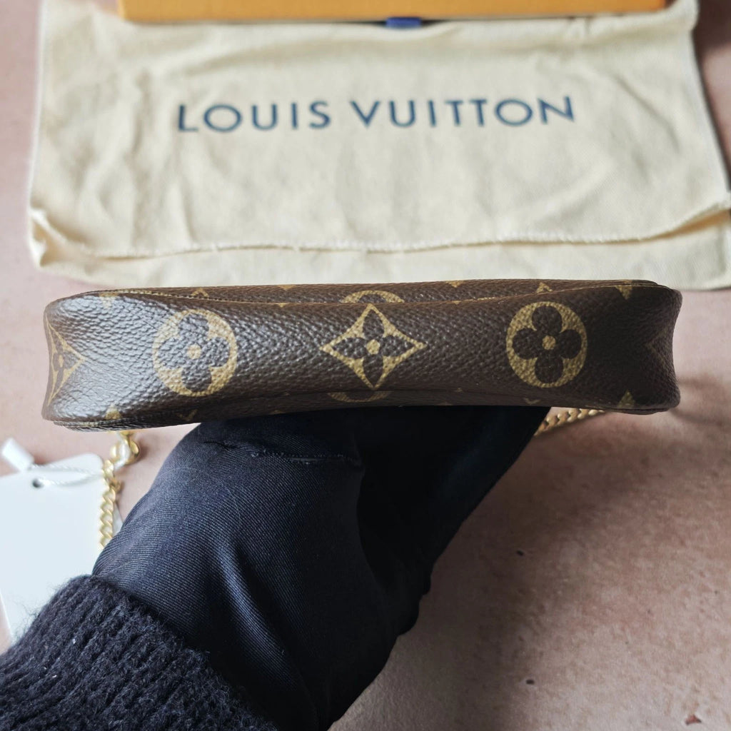 Louis Vuitton Canvas Monogram Mini Chain Clutch Shoulder Bag For Women