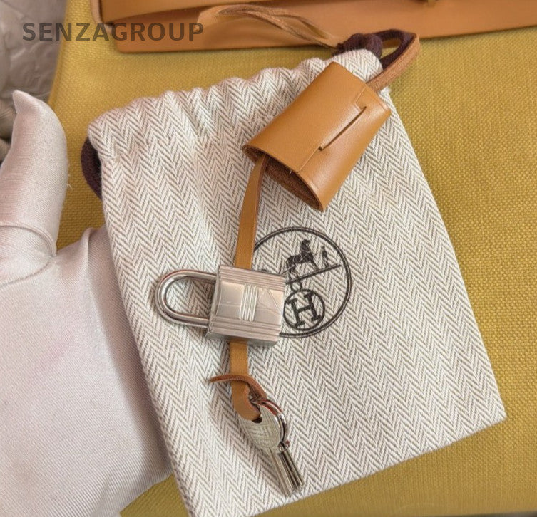 Hermes Herbag31 Top Handle Shoulder Crossbody Yellow Silver Used Women Classic