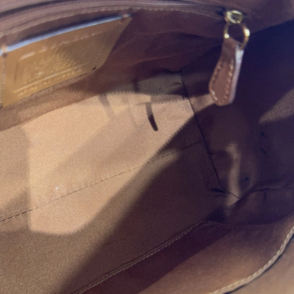 Coach Beige Monogram Rivet Pillow Shoulder Crossbody Handbag Women
