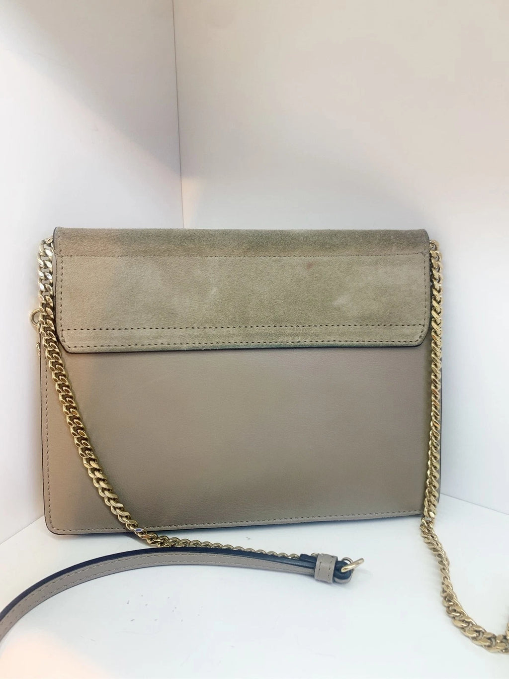 Chloe Faye Leather Grey Shoulder Crossbody Bag For Women