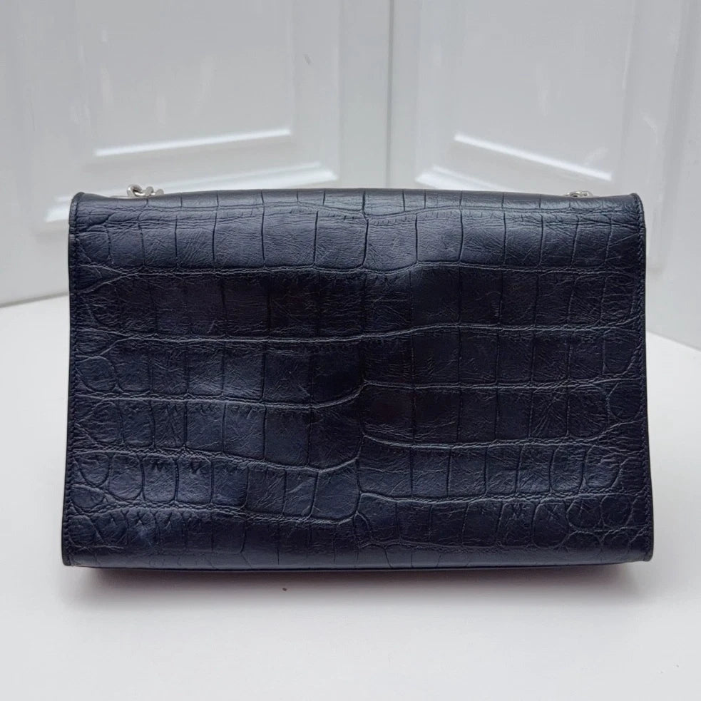 Saint Laurent Kate MM Tassel Calfskin Chain Shoulder Bag Black Women