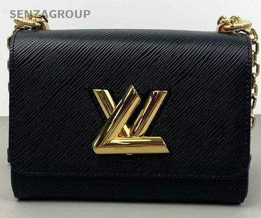 Louis Vuitton Twist Epi Leather Chain Strap Shoulder bag Crossbody Black gold