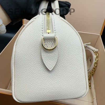 Louis Vuitton Speedy 20 Monogram Handbag Shoulder Bag White Pink