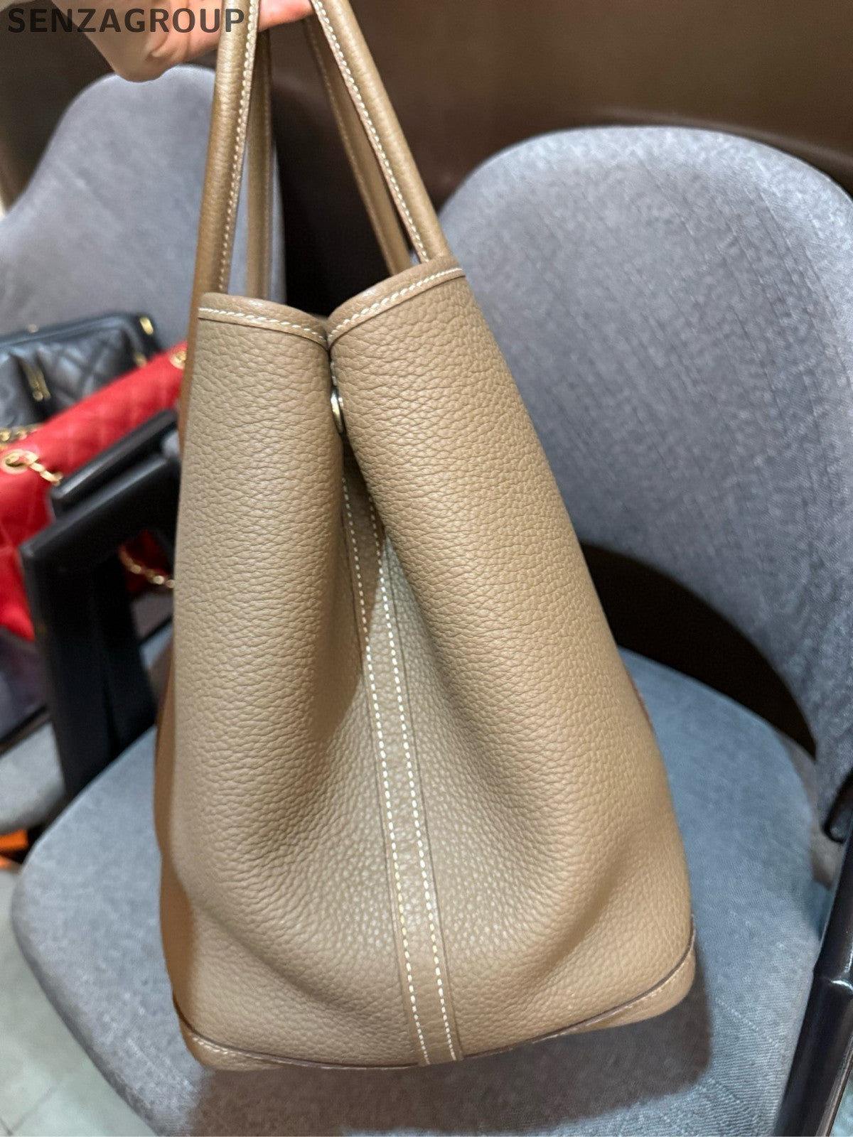 Hermes Garden Party 36 Tote Bag Gris Etain Palladium Hardware Women's Classic
