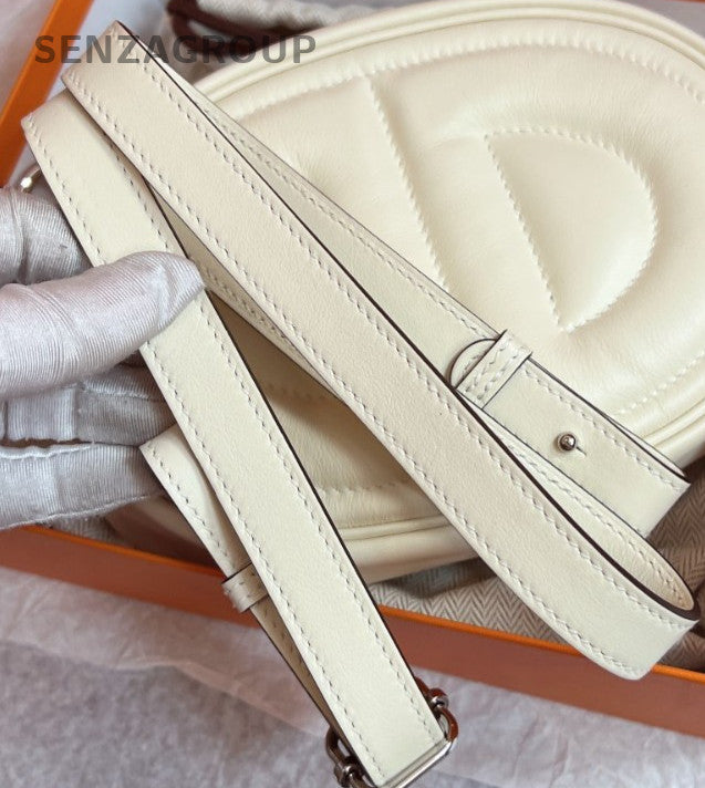 Hermes In The Loop Nata 2Way Shoulder Bag Crossbody White Silver Used Women