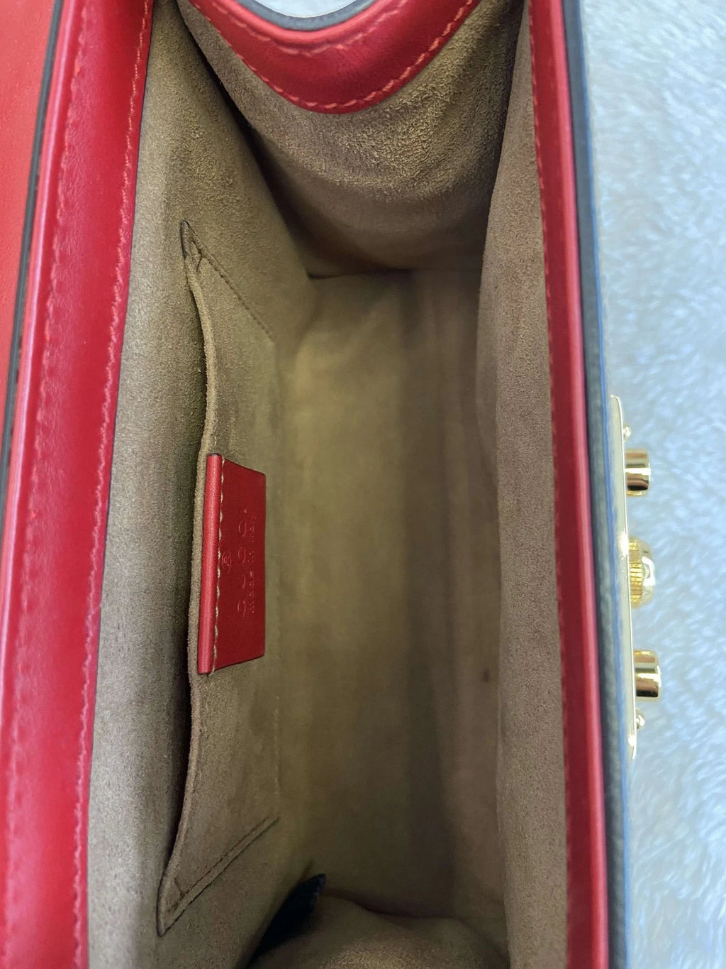 Authentic Gucci Red Padlock Small Chain Shoulder Bag For Women