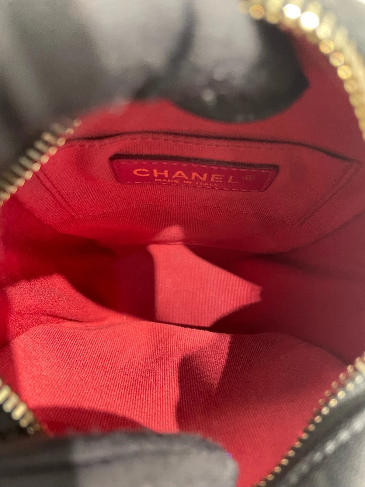 CHANEL Leather Mini Pearl Chain Camera Crossbody For Women